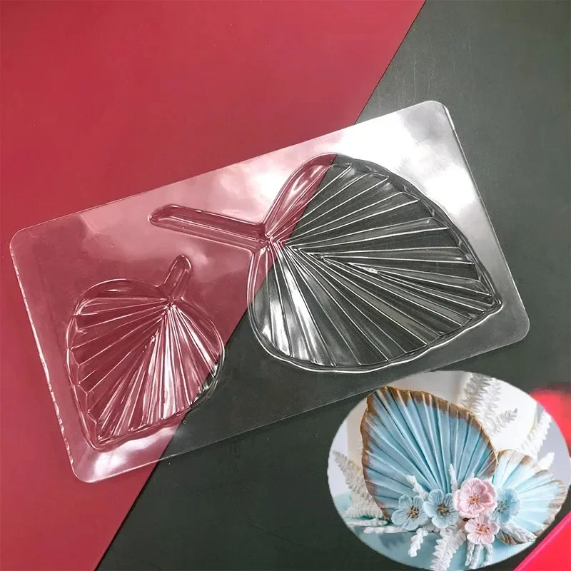 Transparent Palm Leaf Chocolate Mould DIY Cake Decorating Fondant Mould Cake Stencil Baking Mold