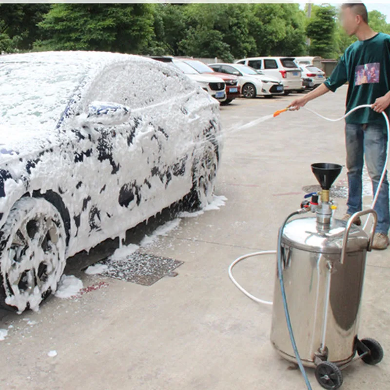 80L Car Wash Beauty Shop Stainless Steel Foam Machine Thickening Explosion-proof Plastic Foam Barrel High Pressure Foam Machine