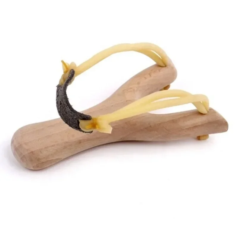 1PC Outdoor EDC Portable Vintage Beech Wood Slingshot Wooden Inverted Slingshot Children's Toy