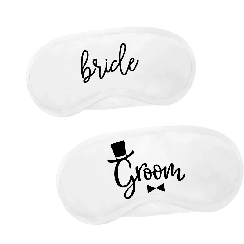 Bride Groom Sleep Mask Wedding engagement bachelorette hen night party bridal shower Honeymoon Hangover bag decoration favor