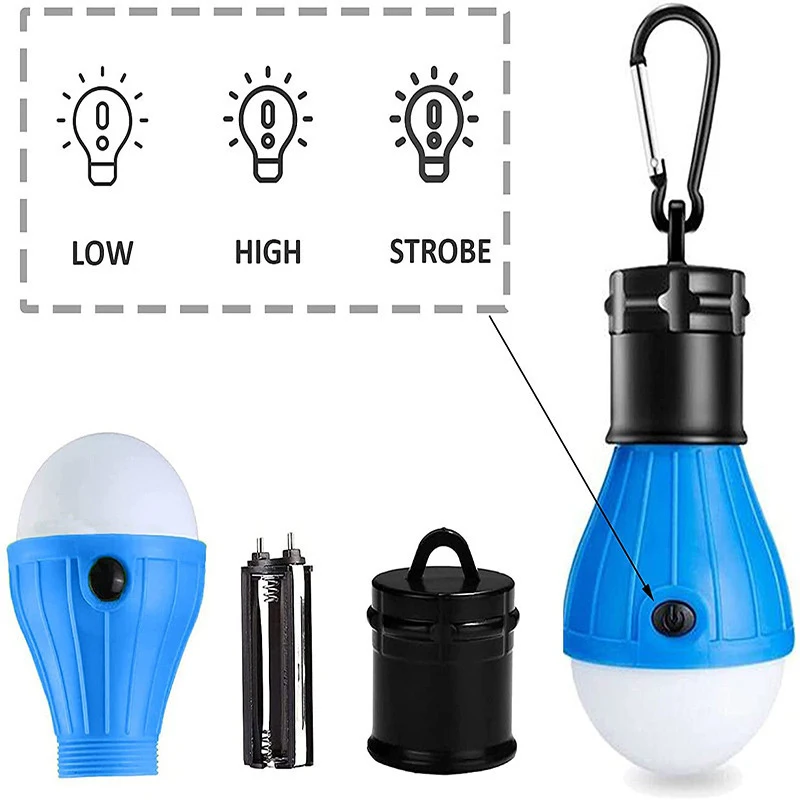 Camping Lantern Outdoor Light Battery Powered Lights Multicolor Waterproof Lighting Mini Portable LED Lamp Bulb Emergency Light