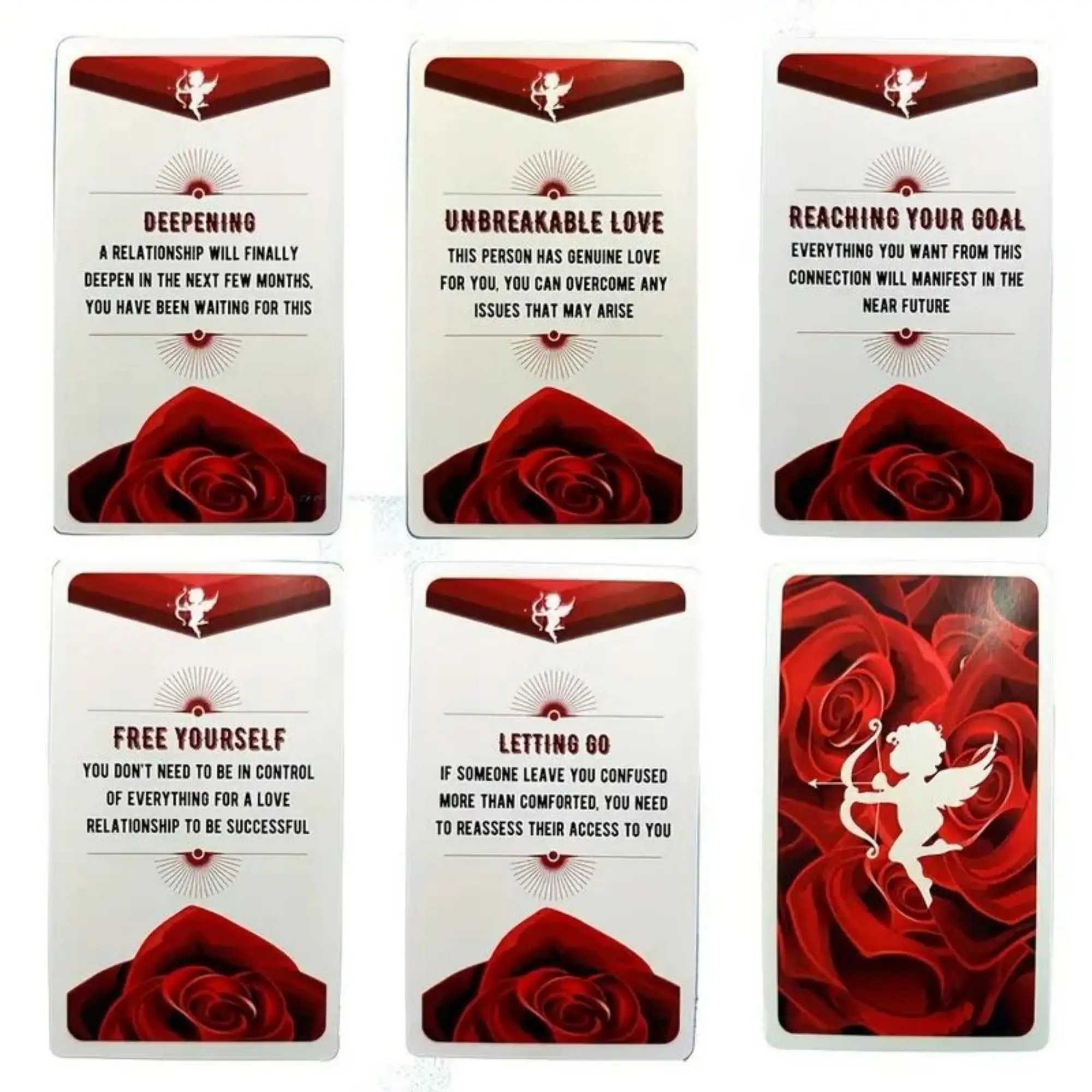 Carte Oracle The Love Angels da 10,3 x 6 cm - Mazzo romantico per l'amore psichico e le letture di relazioni romantiche Carte da 54 pezzi