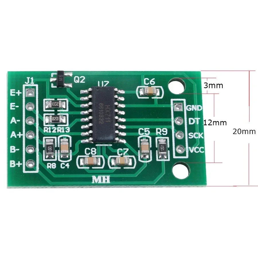 HX711 24-Bit ADC Weight Sensor Module with Load Cell Amplifier - Dual-Channel Precision Weighing Scale Kit for Arduino