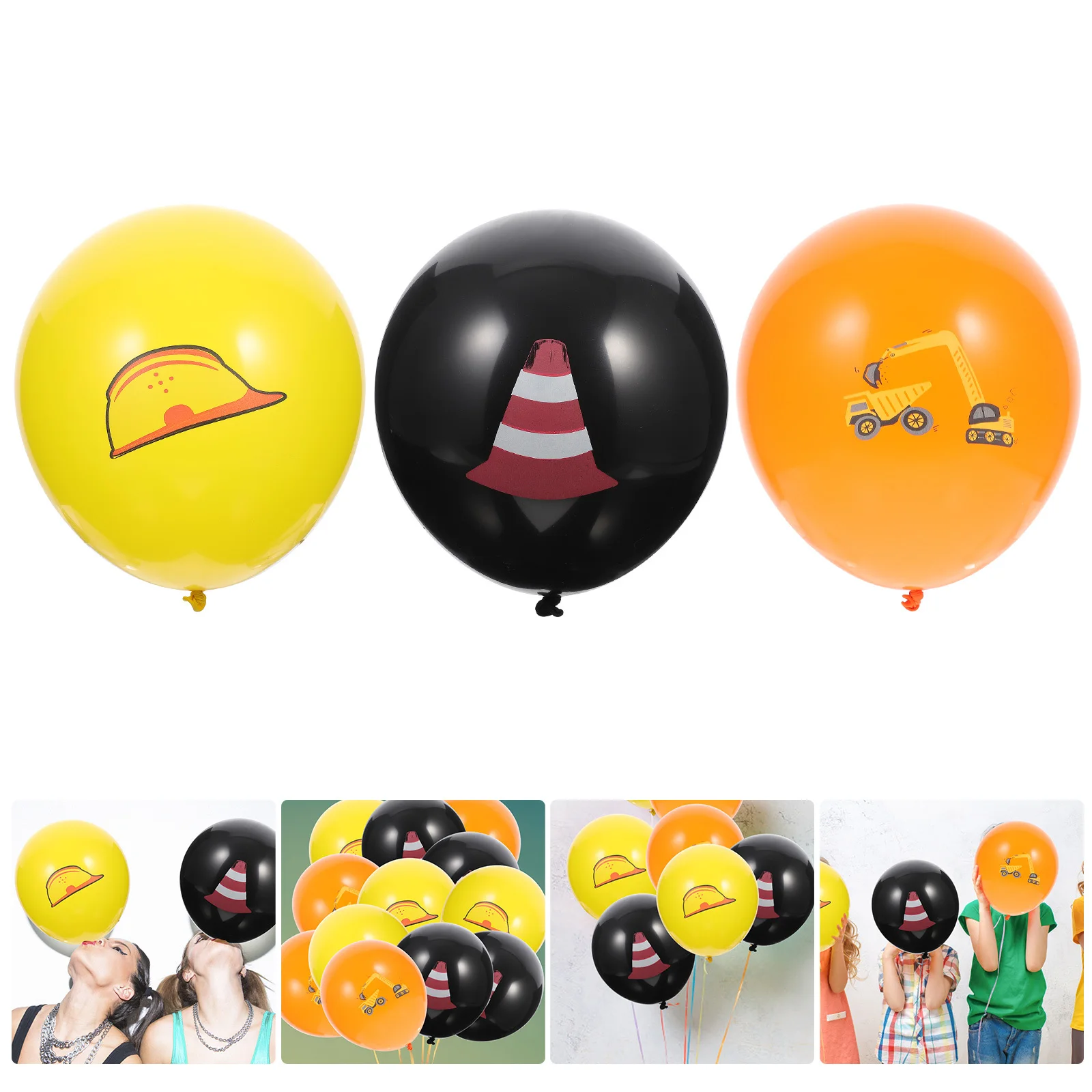 

30pcs Construction Theme Latex Balloons Unique Design Party Decorations For Birthday Festival Celebration Construction Party