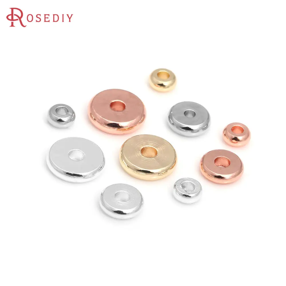 

30PCS 3MM to 10MM 18K Gold Color Brass Flat Wheel Spacer Beads Bracelet Beads High Quality Jewelry Making Diy Accessories