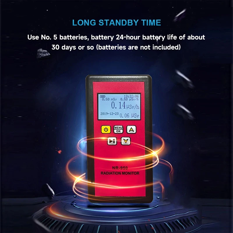 Portle NR- Nuclear Geiger Counter Electronic Measuring Instrument X-Ray Detection Triple Alarm System Including Sound