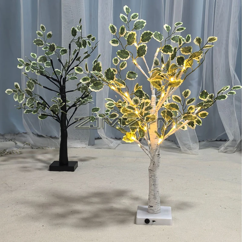 LED Tree Light Tabletop Bonsai Leaves Tree Lamp Battery/USB Operated Centerpiece Tree Light for Xmas Home Wedding Decor