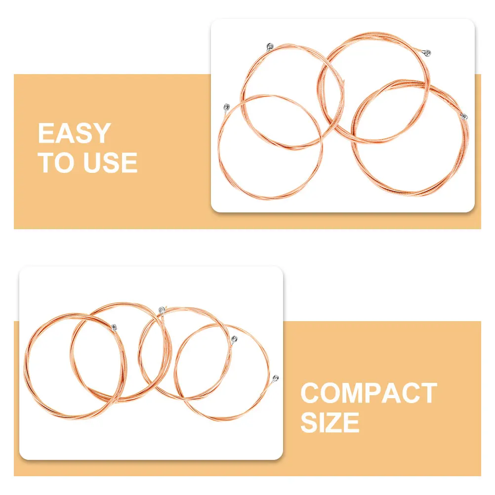

4 Pcs Bass Strings Instruments Accessories Alloy Guitar Parts Copper Replacement Accessory