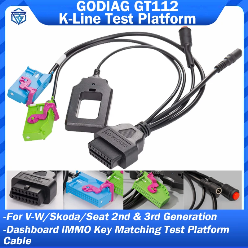 

GODIAG GT112 K-Line Test Platform Cable for V-W/ Audi/ Skoda/ Seat 2nd & 3rd Generation Dashboard IMMO Key Matching VVDI2 IM508