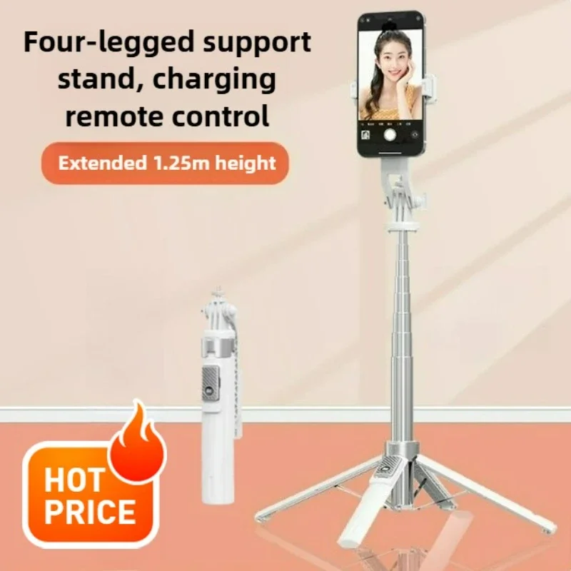 

P130/P135 Selfie Stick 1.35m Extendable Four-Legged Stable Selfie Stick Rechargeable Wireless Remote for Live and Selfie