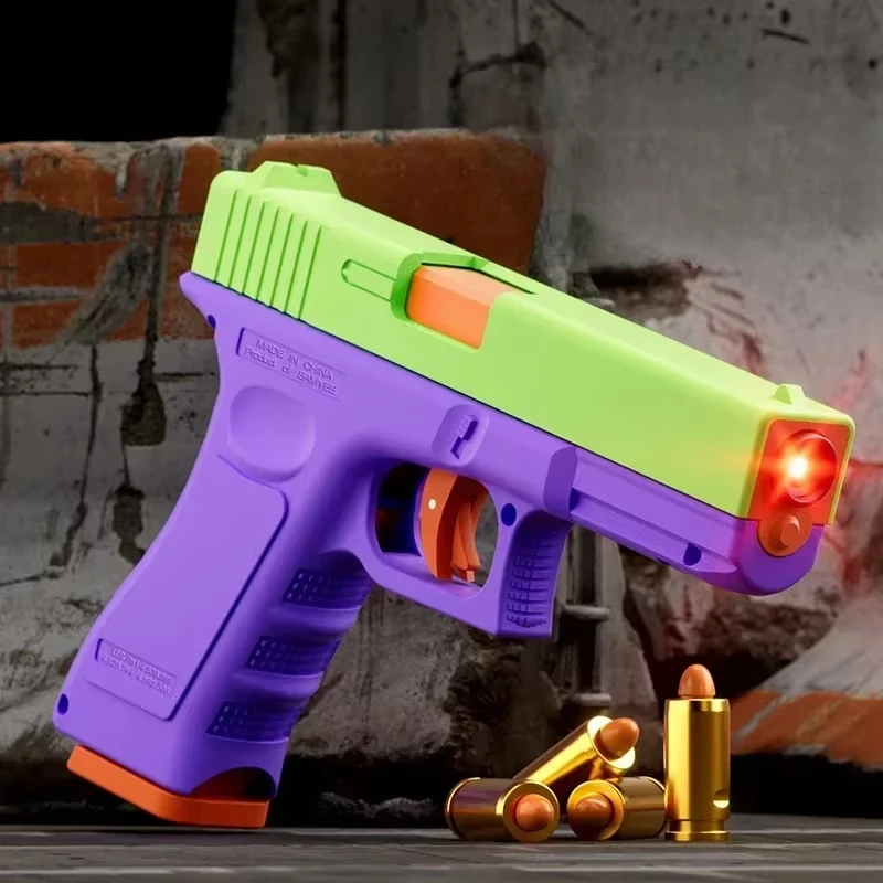 Dual-mode G17 Shell Uitwerpen Laser Versie Automatische Schieten Radijs Pistool Zachte Kogel Pistool Speelgoed Pistool CS Wapens voor kinderen