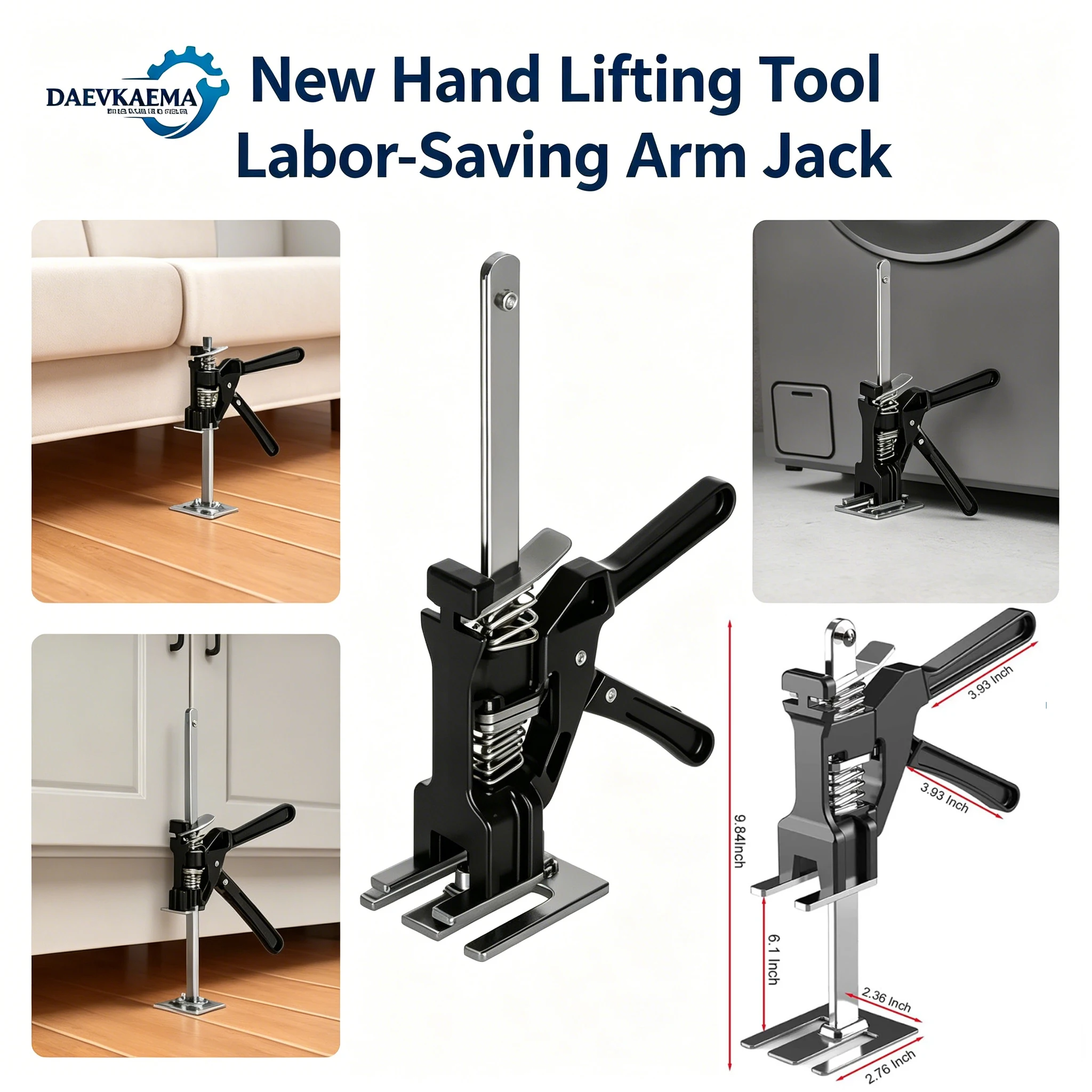 Arm Jack Handle Construction Jack Wall Tile Height Adjustment Lifting Device Door Panel Lifting Cabinet,Pair Dynamic Load 450 LB