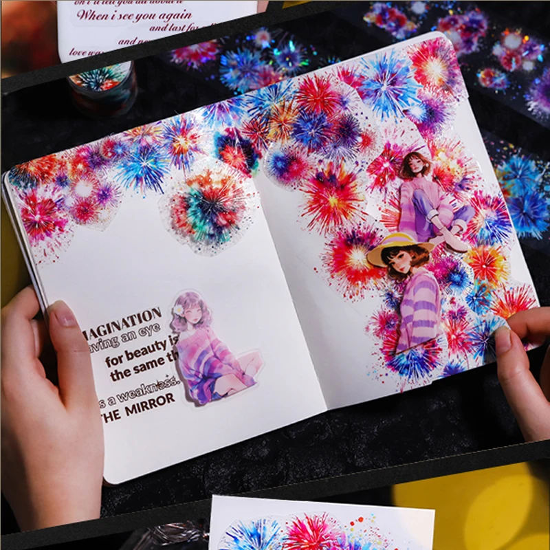 Mr. Paper 4Style 1Roll/bag Fireworks Theme Shell Light Tape Creative DIY Handbook Scrapbook Photo Frame Thermal Mug Calendar
