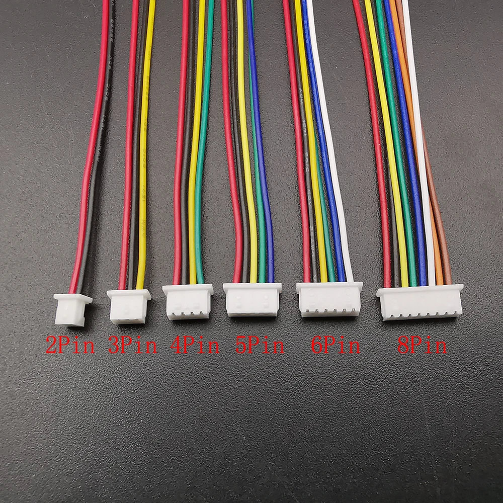 10 ชิ้นมินิ JST 1.25 มม.MX1.25 2/3/4/5/6/8 พิน Single-ended/เดียวกันทิศทางหญิงหญิงปลั๊กสายไฟตัวเชื่อมต่อ 28AWG