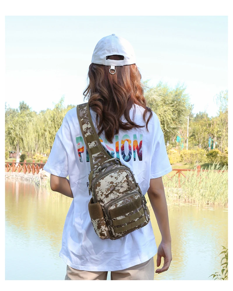 Casual Camouflage Multicolor Single Shoulder Outdoor Sports Chest Bag Tactical Crossbody Small Chest Bag For Military Fans