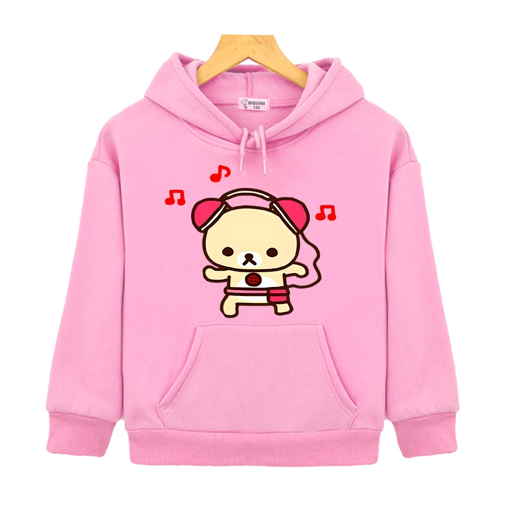 Kids Hoodies Rilakkuma Cute Bear Print Children Sweatshirts Anime Y2k Sudadera Toddler Clothes for Girls Boys Long Sleeve Tops