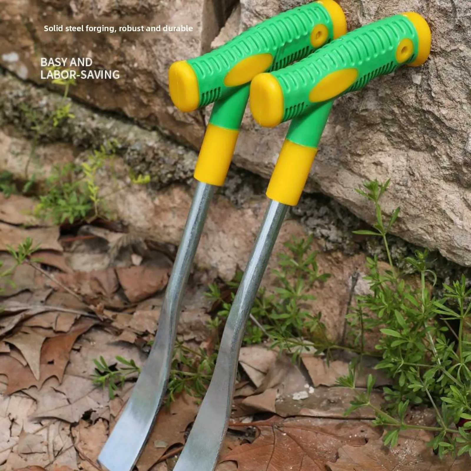 Gardening T-Shaped Spade Stainless Steel Manual Weeding Tool Vegetable Digging Shovel Garden Weeding Pot Transplanting Tool