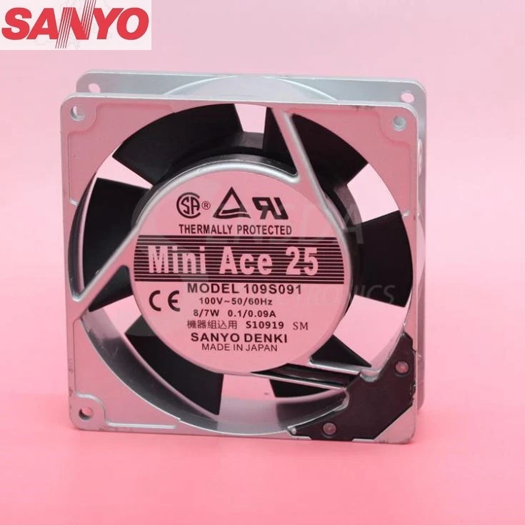 

For Sanyo 109S091 AC 100V 8/7W 0.1/0.09A 9025 90mm aluminum frame AC cooling fan