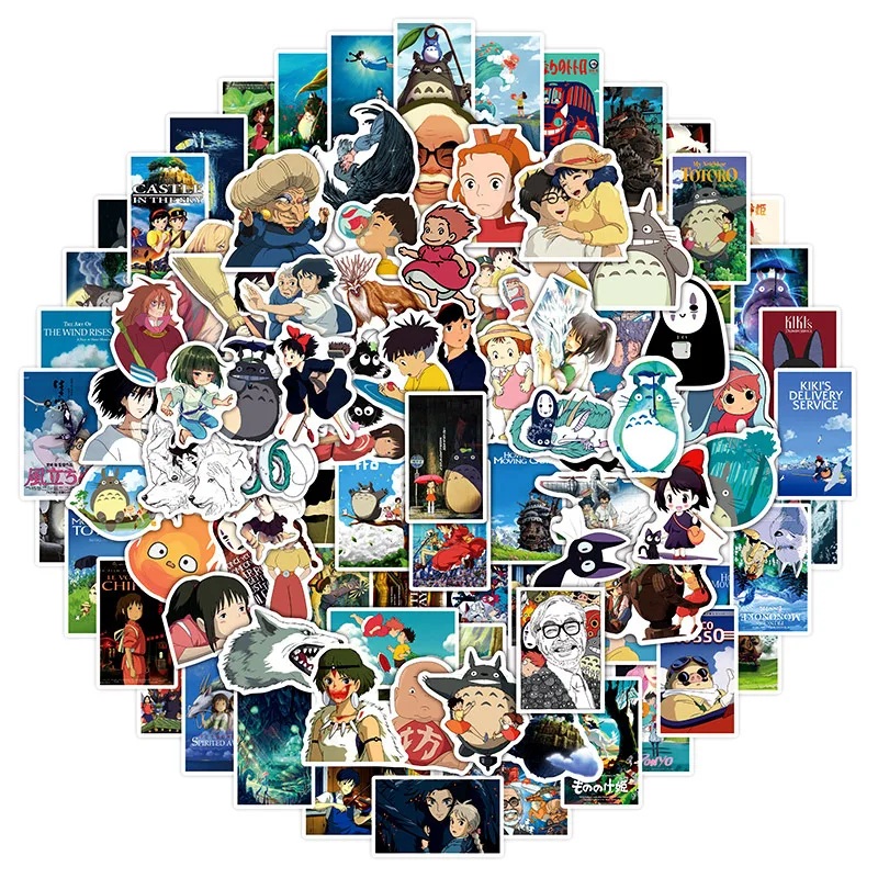 100 قطعة ميازاكي هاياو ملصقات حماسي بعيدا الكتابة على الجدران ملصقات دراجة سيارة كهربائية محمول ملصقات الأمتعة مقاوم للماء