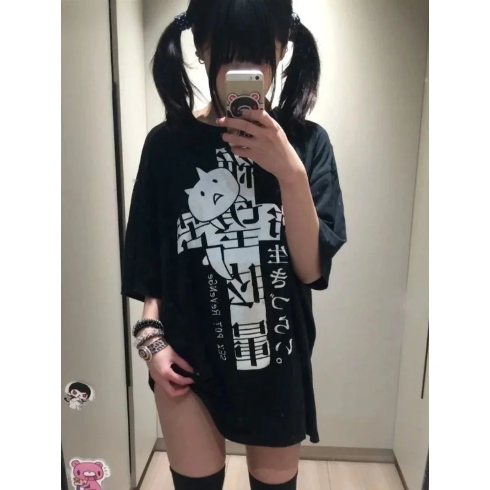 

Y2K Women's Cotton T-irts Print ort Sve Casual Cleanfit Sle Other Material 00% Ladies Faion Winter Collection