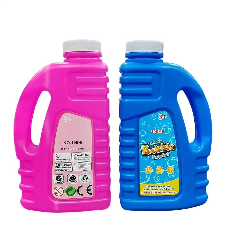 

Раствор для мыльных пузырей 500 мл — розовый и синий, нетоксичная жидкость для пузырей, портативная бутылка с ручкой, идеально подходит для игр на свежем воздухе и вечеринок для детей