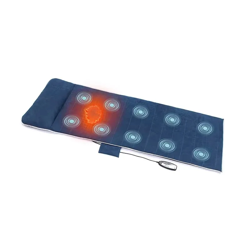 Electric Adjustable Heat Shiatsu Airbags Massage Mattress Full Body 10 Motors PU Leather 1-Year Warranty For Waist Leg Massage