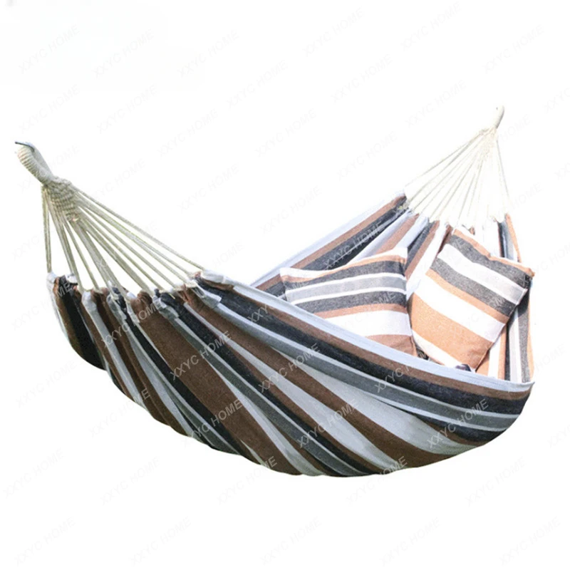 

Outdoor Hammock Cotton Canvas Hammock Double Adult Style with Pillow Outdoor