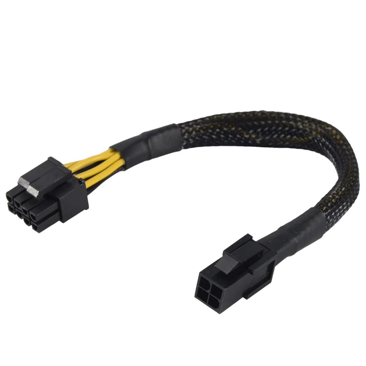 ATX 4 Pin Female to Motherboard CPU 8(4+4) Pin Male EPS 12V Converter Adapter Extension Cable Braided Sleeved