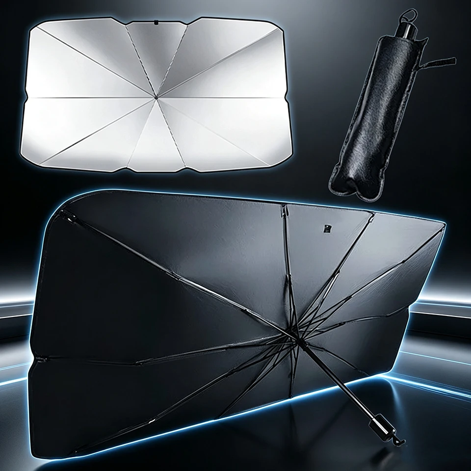 Foldable Car WindshieldSunshadeUmbrella,Car Specific Sun Shade Protector,UV Heat Insulation Auto InteriorSunProtection Accessory