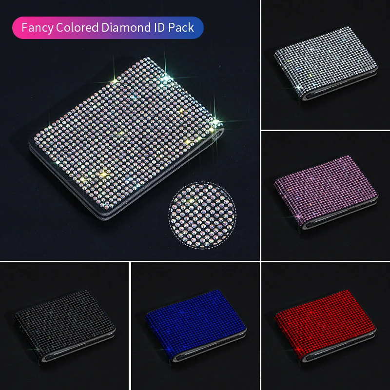 Diamond Car Driver License Holder Leather Cover for Car Driving Documents Business Holder Car Bling Accessories for Girl Woman