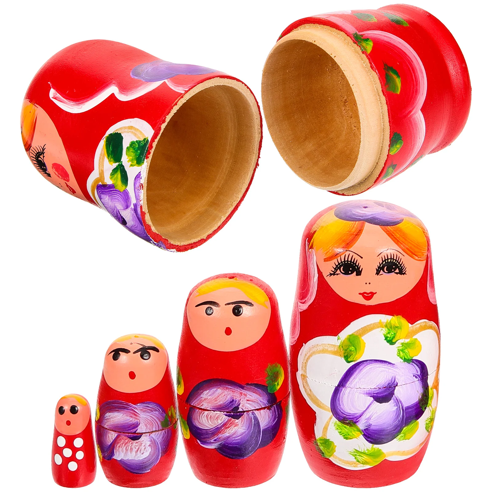 Matryoshka kayu liontin kerajinan bersarang ornamen rumah boneka anak perempuan