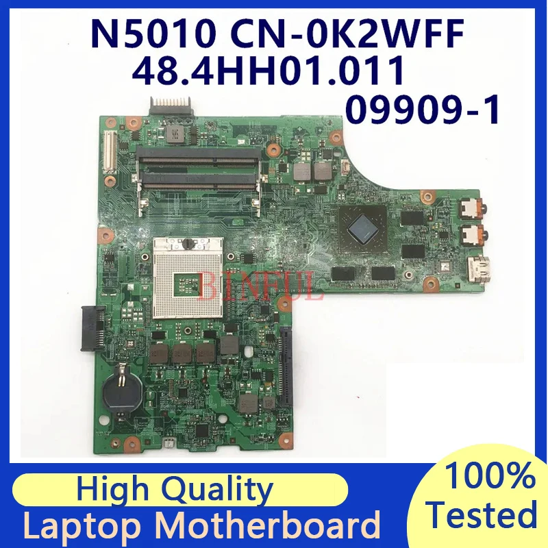 

CN-0K2WFF 0K2WFF K2WFF Mainboard For DELL N5010 Laptop Motherboard 09909-1 48.4HH01.011 HM57 216-0729042 100% Full Tested Good