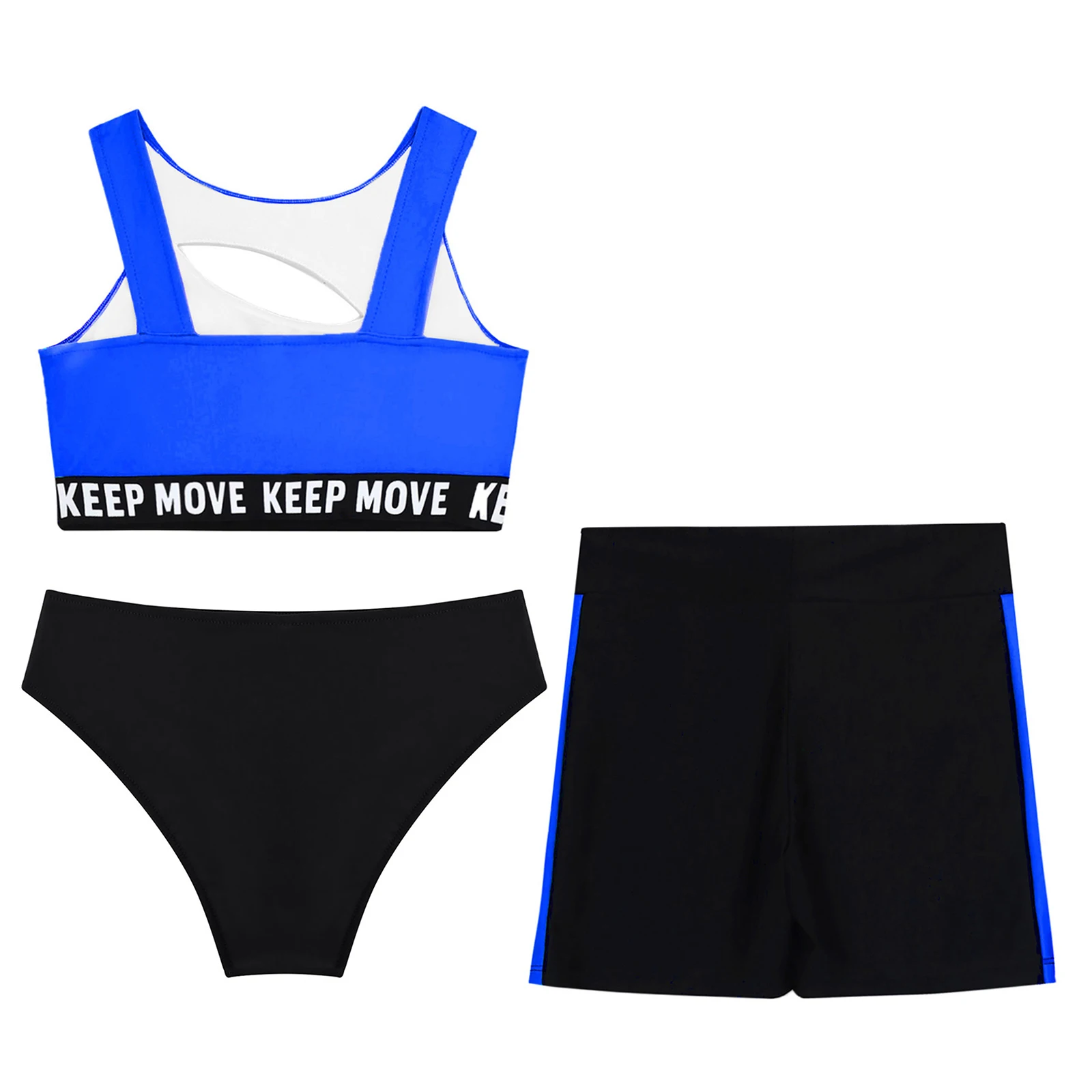 Kinder Mädchen Sommer Bade bekleidung setzt ärmellose bedruckte Bikini Crop Top mit elastischen Taille Slips und Shorts Mädchen Meerjungfrau Badeanzüge