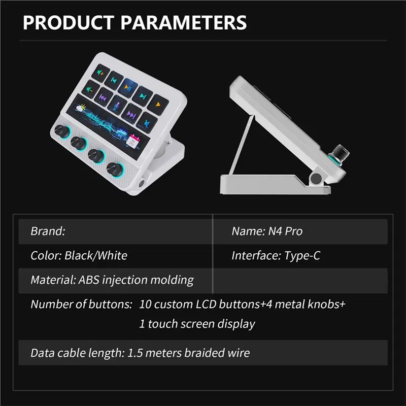 【STABLE QUALITY】Mirabox N4 Pro 1 Stream Deck Controller Elgato Alternative 10 Programmable LCD Keys With 500+ Plugins For Stream