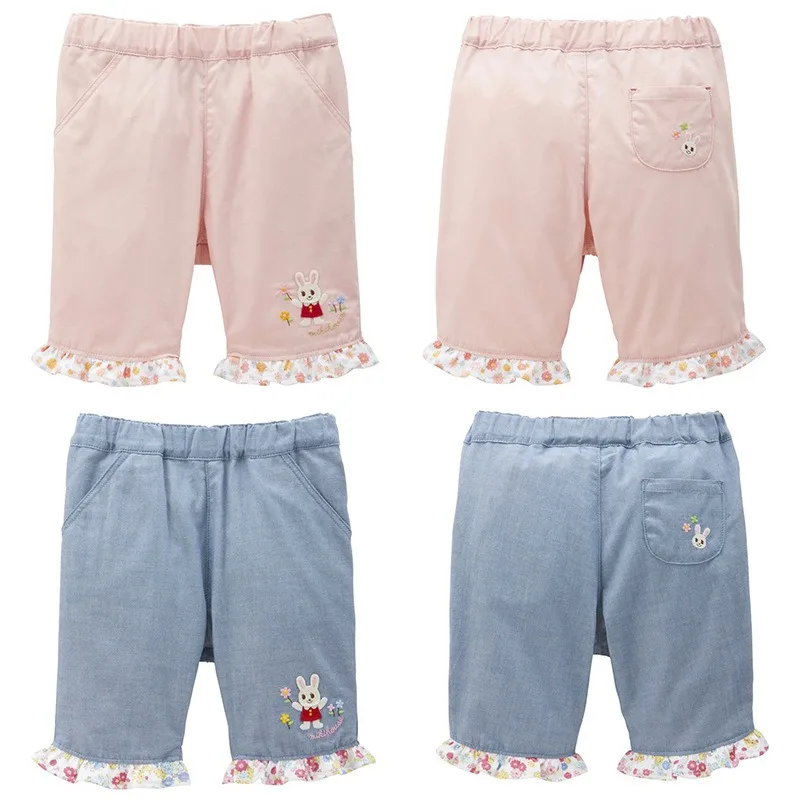 Summer Girls  Shorts Cartoon Rabbit Lace Pants Kids Casual Short  Girl  Pant  Baby Clothes Children's Capris Pantalones