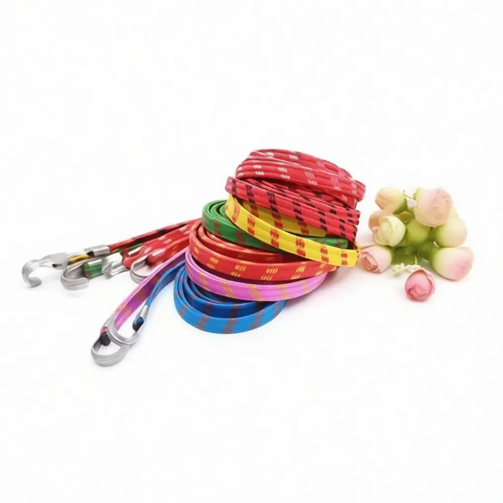 Elastic Luggage Rope Motorcycle Cargo Bungee Cord Thickened Widened Strap With Metal Hooks For Binding Outdoor Gear