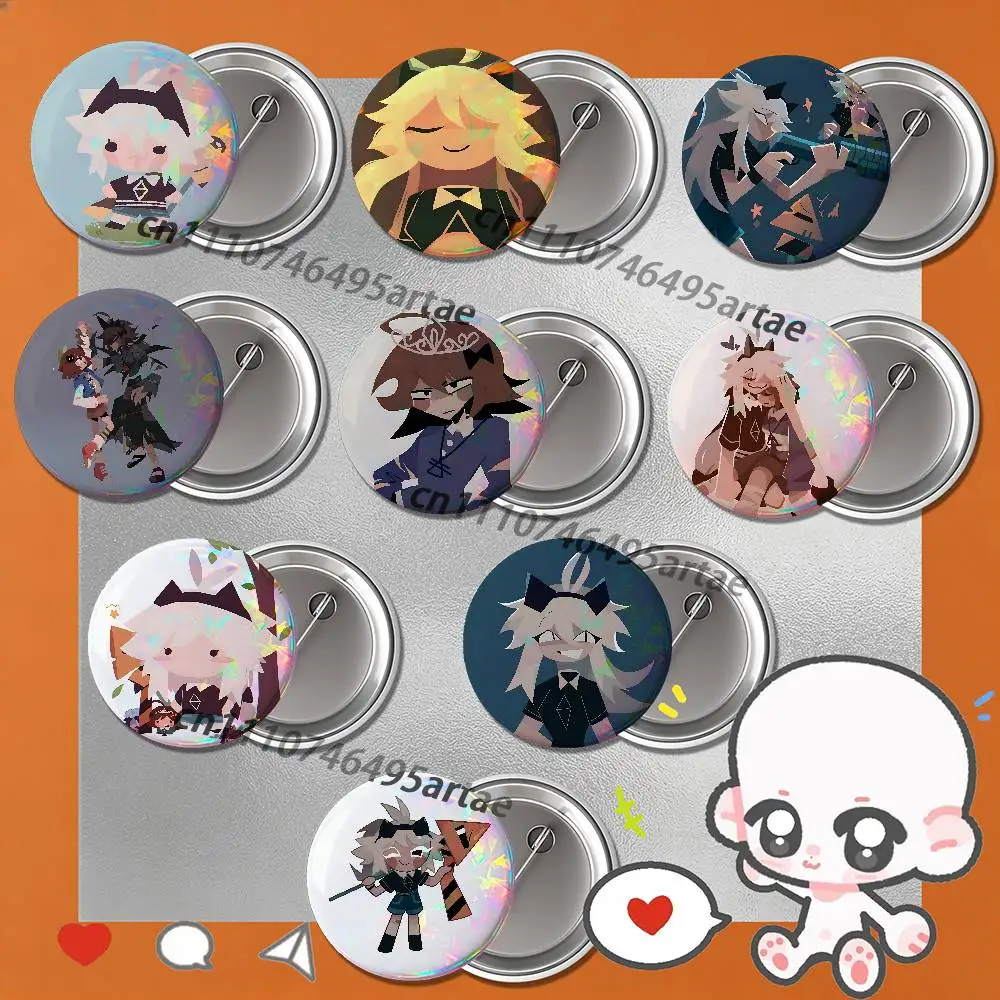 Badges25 32 44 58 75mm Round Cosplay Alice Oliver Katie Agetha Engel circle FPE Pin Bag Decor Fans Collect Friends Gifts Brooch