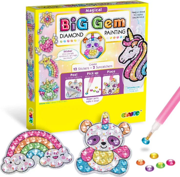 Gem Diamant Schilderen Kit Voor Kids Inclusief 12 Stickers En 2 Venster Ornamenten Diy Verf Kunsten En Ambachten Voor Kinderen en Beginner