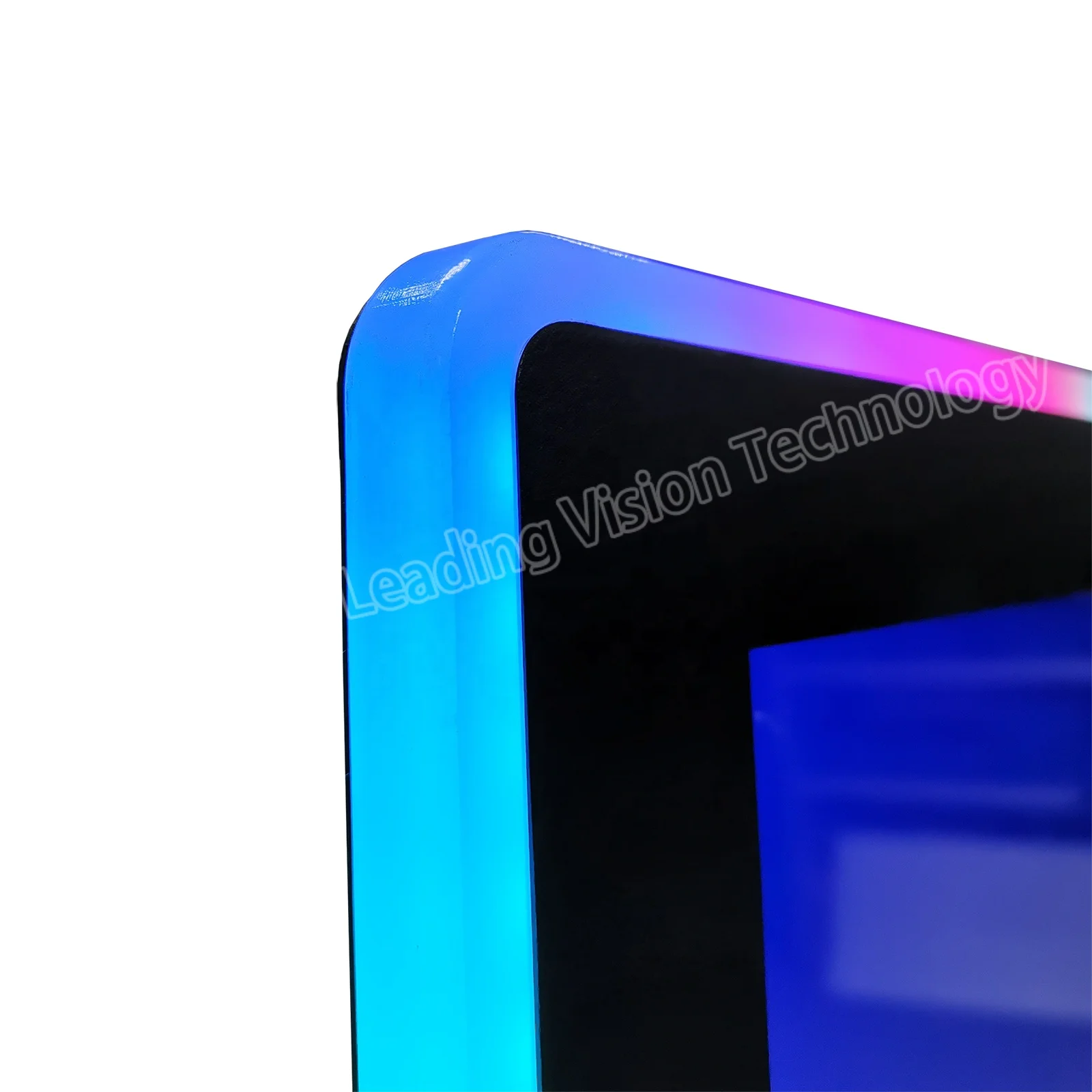 Monitor de toque infravermelho com luz LED Acrílico perseguindo dinâmico Barra de luz LED Vertical 3M Monitor de jogo 32 polegadas 43 polegadas