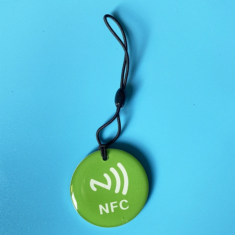 10pcs For All NFC Enabled Phone NFC Tags Lable Ntag213 Epoxy Card RFID 13.56MHz 144 Bytes RFID Token With Rope Waterproof