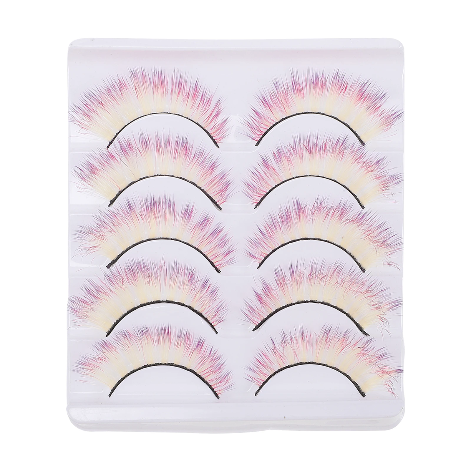 

5Pairs Colored Eyelashes Fashionable Design for Party Cosplay Makeup Fake Lashes False Lash Extensions Colored Eyelashes