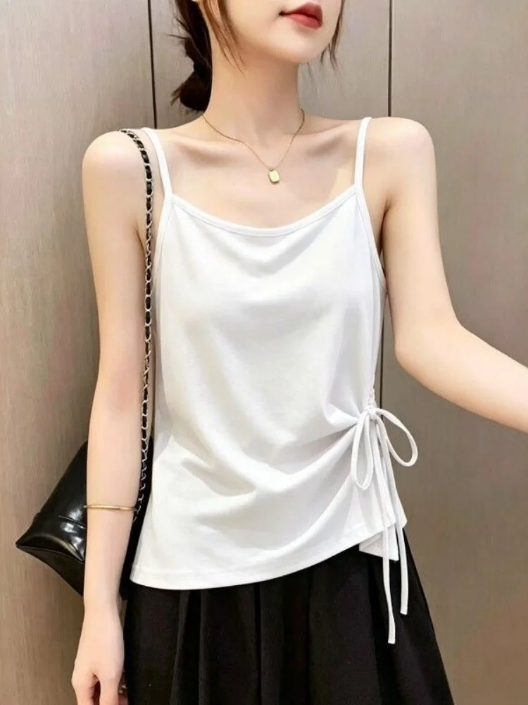 Women's Loose Cotton Tank Top 95% Cotton Summer New Style Inner Wear Outer Wear Slimming Base Layer Shirt for plus Size