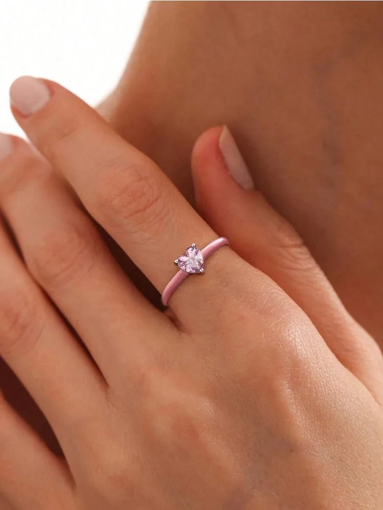 925 Sterling Silve Classic Simplicity Love Heart Zircon Ring For Women Anniversary Party Personalized High Quality Fine Jewelry