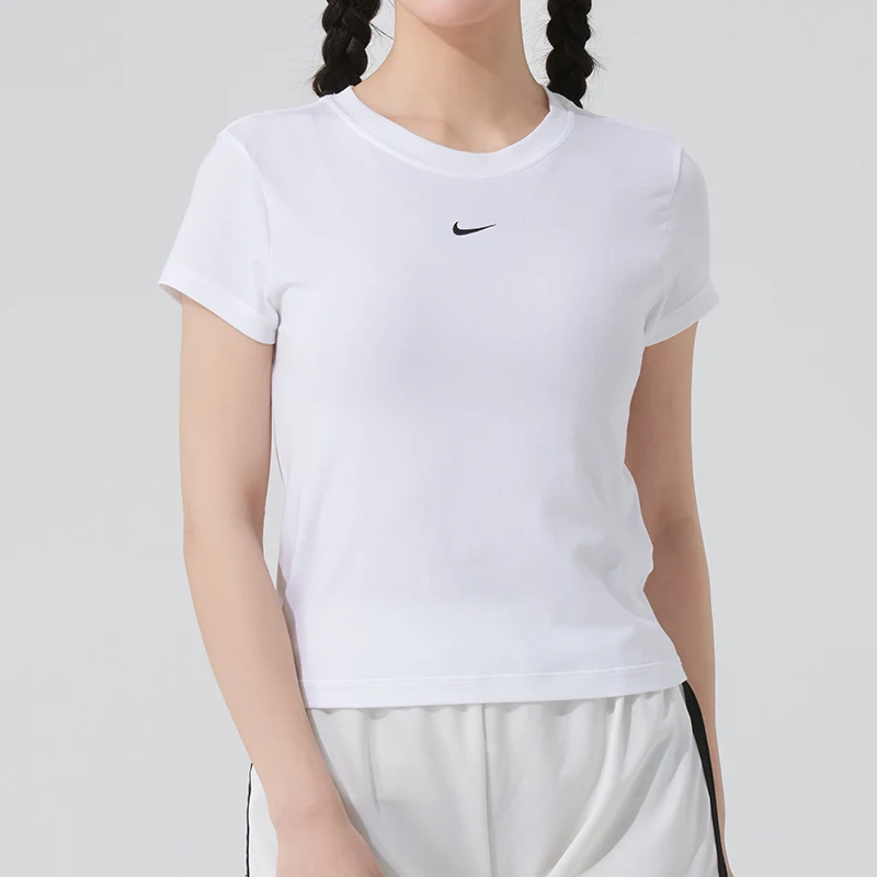 Nike T-Shirt Women's Sportswear Fitness Training Running Exercise Soft Comfortable Breathable Short-Sleeved Top