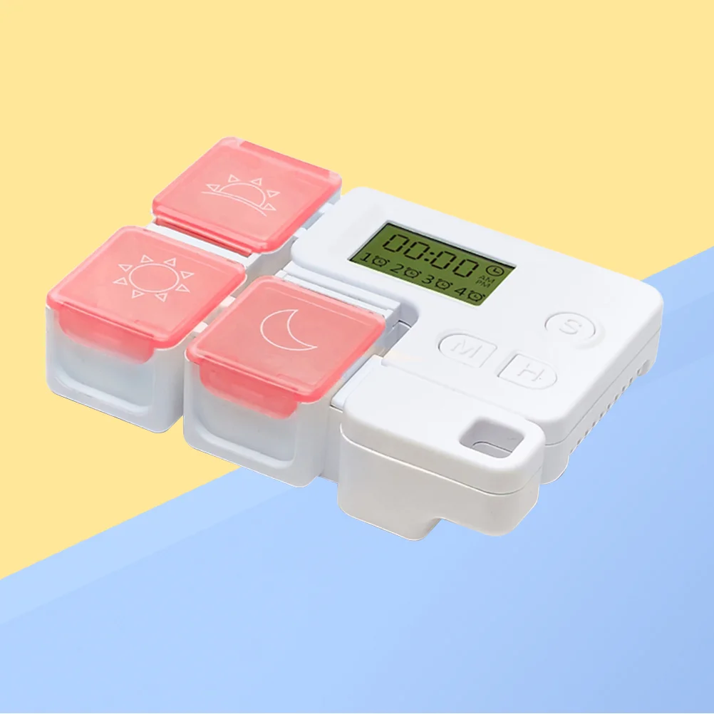 1PC 3 Compartments Portable Combination Timing Remind Smart Medicine Case Without (Red) containers