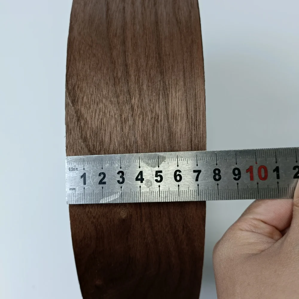 3 Inch Black Walnut Wood Veneer Edge Banding, Pre-glued Plywood EdgeBanding Tape Iron on Hot Melt Adhesive Edging For Door Jamb