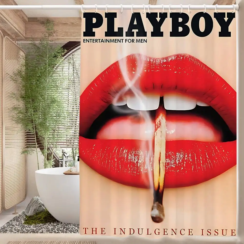 

Модная винтажная занавеска для душа P-playboy для ванной комнаты, защитная перегородка, занавеска для душа, быстросохнущая, можно чистить, легкая, непрозрачная