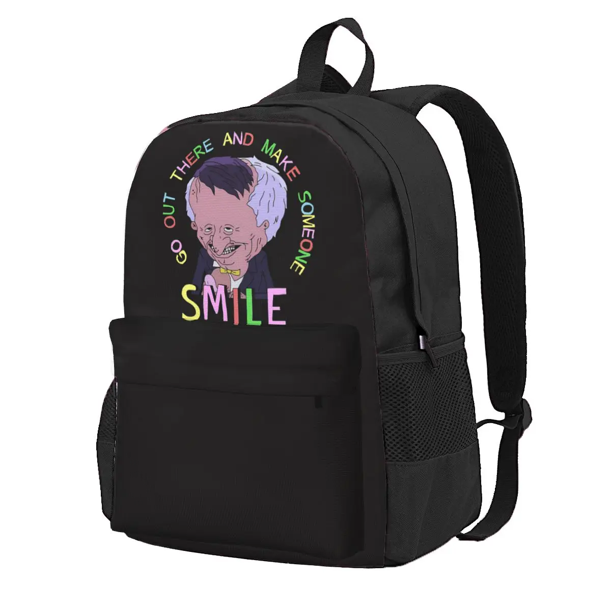 

G.o Ou.t T.here A.nd M.ake Som.eone Sm.ile Student Backpack School Bag Hiking Travel Daypack Fashion Bookbag Shoulder Bags