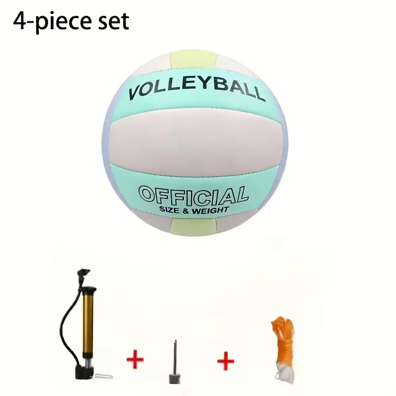 2026 New 4-Piece Set (Includes a Volleyball + Pump + Net Bag + Ball Needle) Indoor/Outdoor Volleyball Training Beach Ball - Size 5 Volleyball - Comfortable Grip and Durability - Ideal Choice for Beginners or Sports Enthusiasts, Perfect Gift for Friends, Volleyball Made of Synthetic Material, Suitable for Beginners, for Beach Games, Gym, Training, and Other Scenarios