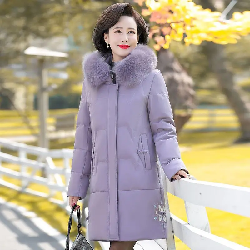 

2024 Down Coat Jacket Winter Women Hooded Parkas Hight Quality Female White Duck Thick Warm Q549